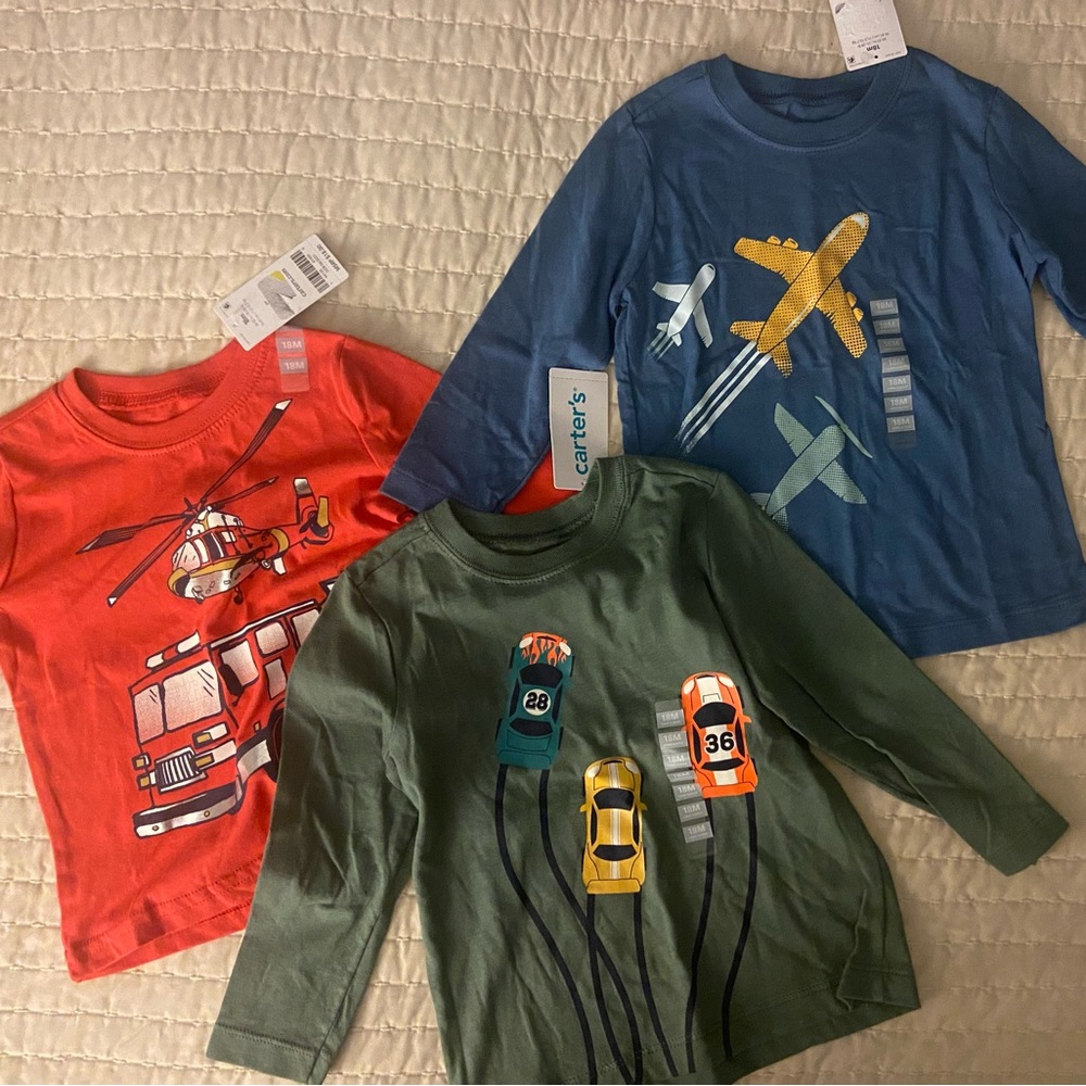 3 NWT Long Sleeve Carters shirts